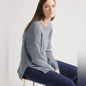 Quince oversized cotton linen crew sweater